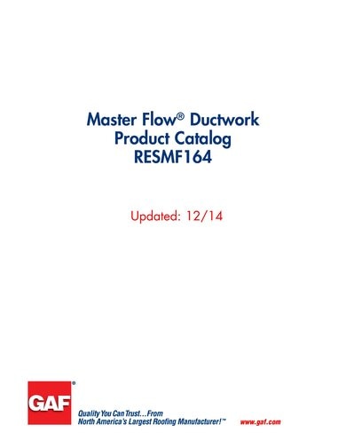 Master Flow® Ductwork Product Catalog - RESMF164