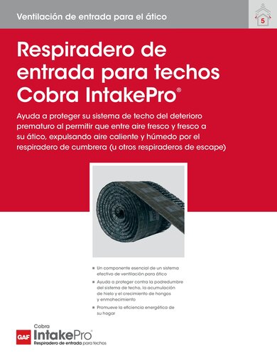 Respiradero de entrada para techos Cobra IntakePro® - RESCB176S