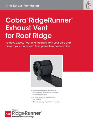 Cobra® RidgeRunner® Exhaust Vent for Roof Ridge - RESCB171