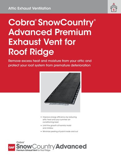 Cobra® SnowCountry® Advanced Premium Exhaust Vent for Roof Ridge - RESCB152