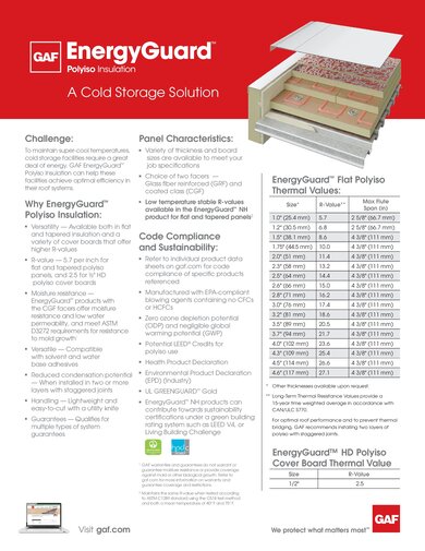 EnergyGuard Cold Storage Solution COMGT485