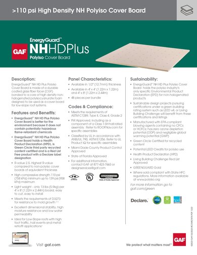 EnergyGuard™ NH HD Plus Polyiso Cover Board- COMGT474
