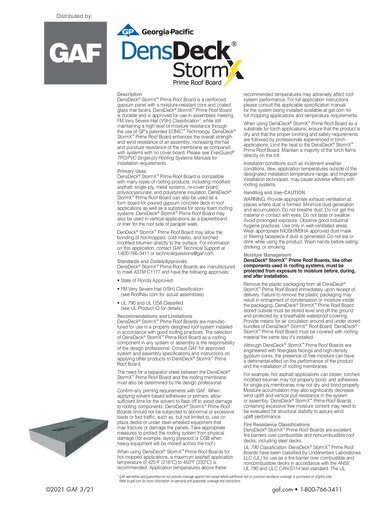 DensDeck® StormX™ Prime Roof Board
