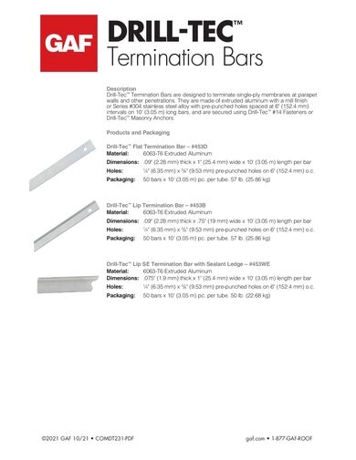 Drill-Tec™ Termination Bars - COMDT231