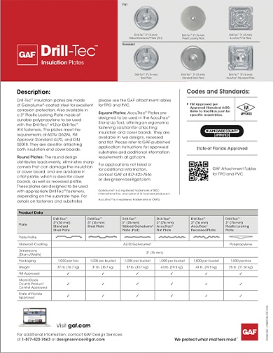 Drill-Tec Insulation Plates - COMDT235 - Data Sheet
