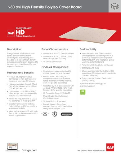 EnergyGuard™ HD Cover Board - COMGT323