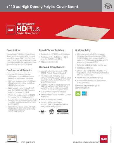 EnergyGuard™ HD Plus Cover Board - COMGT468