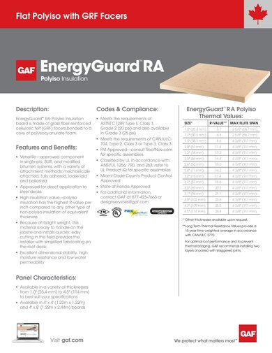 EnergyGuard™ RA Polyiso Insulation - COMGT475C