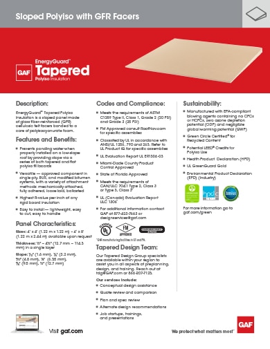 EnergyGuard™ Tapered Polyiso Insulation - COMGN274