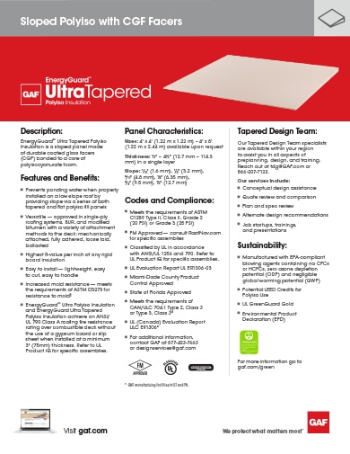 EnergyGuard™ Ultra Tapered Polyiso Insulation - COMGN763