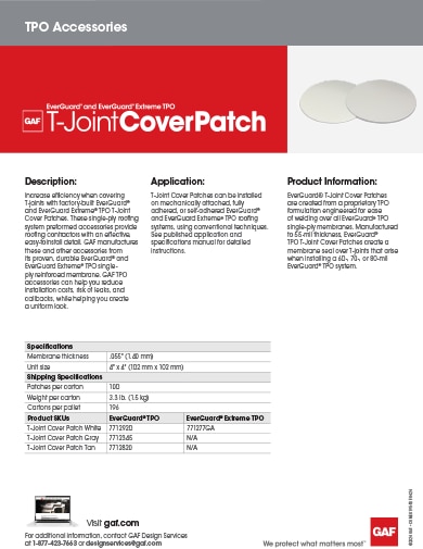 EverGuard® and EverGuard® Extreme TPO T-Joint Cover Patch - COMEG195