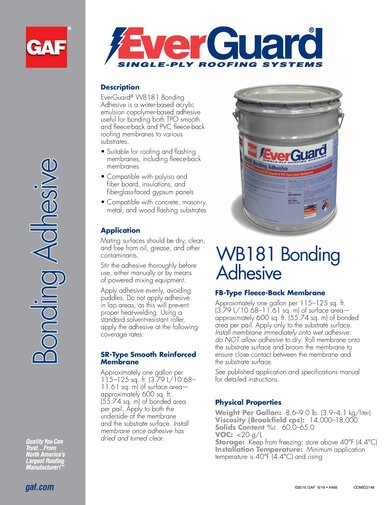 EverGuard® WB181 Bonding Adhesive - COMEG146