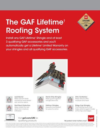Lifetime Roofing System Sell Sheet RESGN409