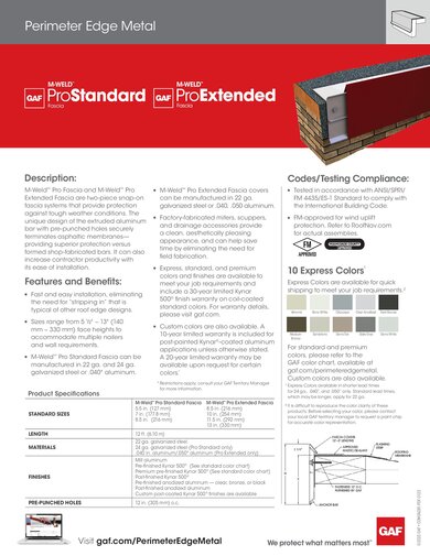 M-Weld™ Pro Standard Fascia and M-Weld™ Pro Extended Fascia - COMGN281