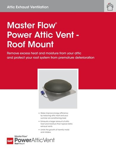 Master Flow® Power Attic Vent - Roof Mount - RESMF334