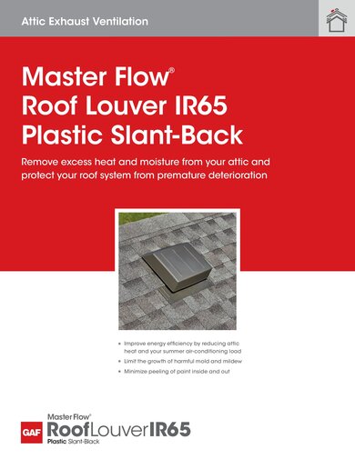 Master Flow® Roof Louver IR65 Plastic Slant-Back - RESMF186