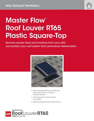 Master Flow® Roof Louver RT65 Plastic Square-Top - RESMF326