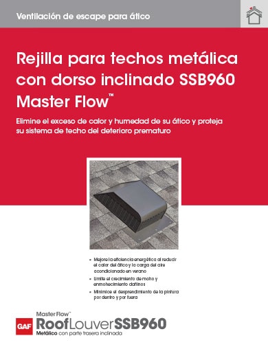 Rejilla para techos metálica con lateral trasero con gran declive SSB960 Master Flow® - RESMF173S