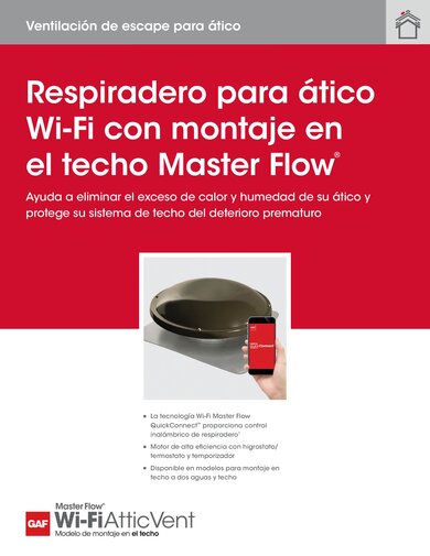 Respiradero para ático Wi-Fi con montaje en el techo Master Flow® - RESMF314S Spanish