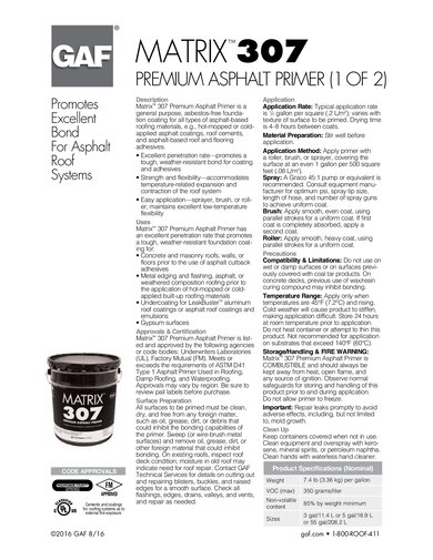 Matrix™ 307 Premium Asphalt Primer