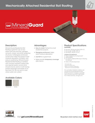Mineral Guard Residential Roll Roofing - RESGN206