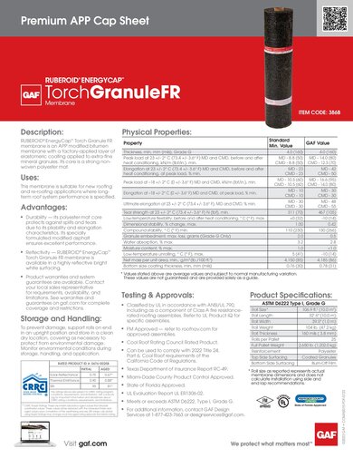RUBEROID® EnergyCap™ Torch Granule FR Membrane - COMAS015