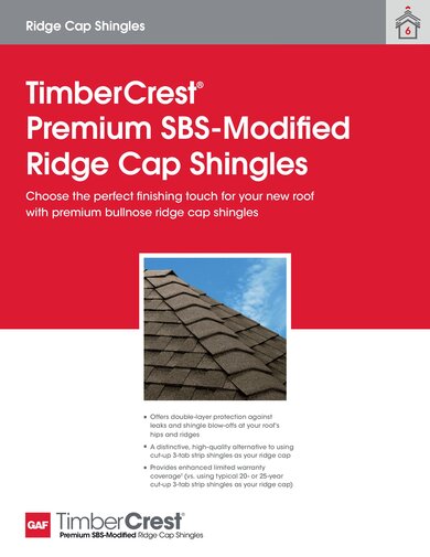 TimberCrest® Premium SBS-Modified Ridge Cap Shingles - RESHR205