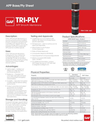 Tri-Ply® APP Smooth Membrane - COMAS017