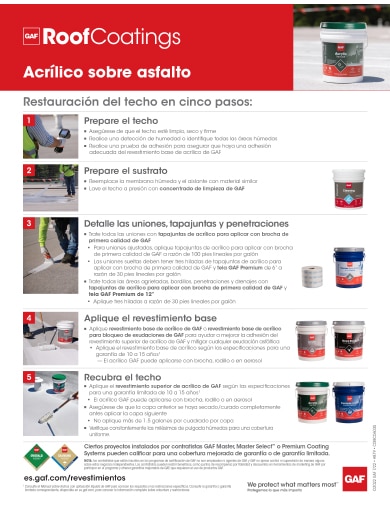 Acrylic Asphaltic Restoration 5-Step Info-Sheet - COMCO603