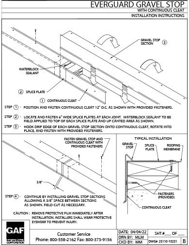 Installation Instructions - EverGuard® Gravel Stop