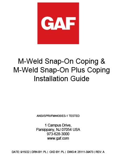 Installation Instructions - M‑Weld™ Snap‑on Coping & M‑Weld™ Snap‑on Coping Plus