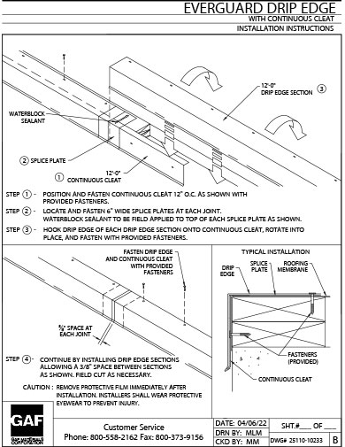 Installation Instructions - EverGuard® Drip Edge