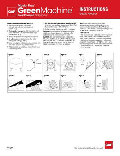Master Flow® Green Machine™ Solar-Powered Gable Vent Installation Instructions TRILINGUAL -  RESMF322 