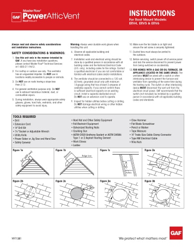 MasterFlow® Power Attic Vent Roof Mount Installation Instructions TRILINGUAL - RESMF324