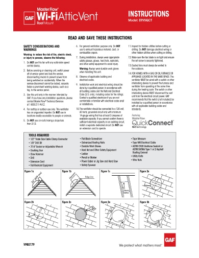 Master Flow® Wi-Fi Attic Vent Roof Mount Installation Instructions TRILINGUAL - RESMF329
