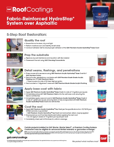 Premium Acrylic Asphaltic Restoration 5-Step Info-Sheet COMCO626