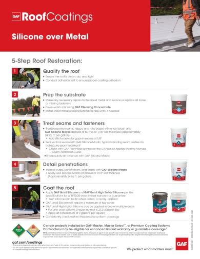 Silicone over Metal Retoration 5-Step Info-Sheet - COMCO605