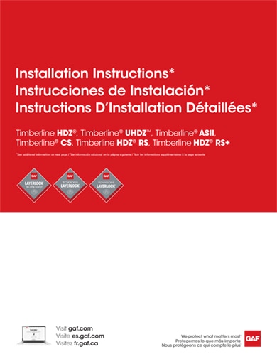 Timberline LayerLock™ Installation Instructions TRILINGUAL - RESTL622 